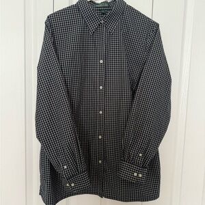 Ralph Lauren Women Button Down Shirt 1X Navy Blue / White